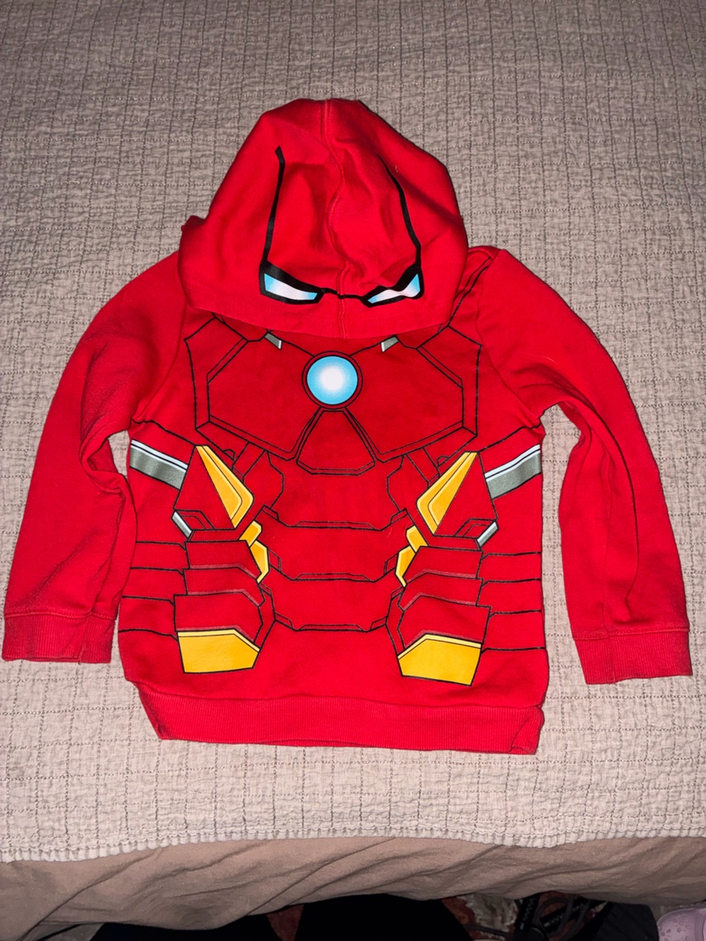Old Navy Red Kids Iron-Style Hoodie with Yellow Accents